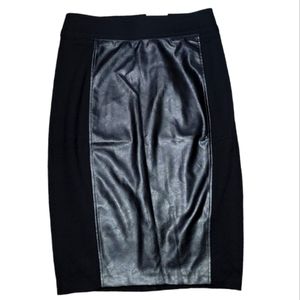 INC Womens Ponte-Knit and Faux Leather Curvy Fit Pencil Skirt (Runs…